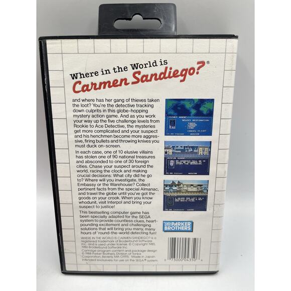 Where in The World is Carmen Sandiego (Sega Master System) CIB Tested W/manuals - Picture 2 of 8